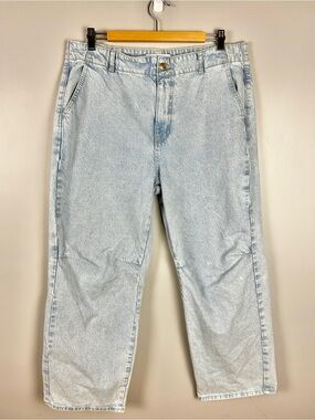 ZARA Baggy Barrel Jeans light Wash Size 12 Relaxed Casual Utility Grunge